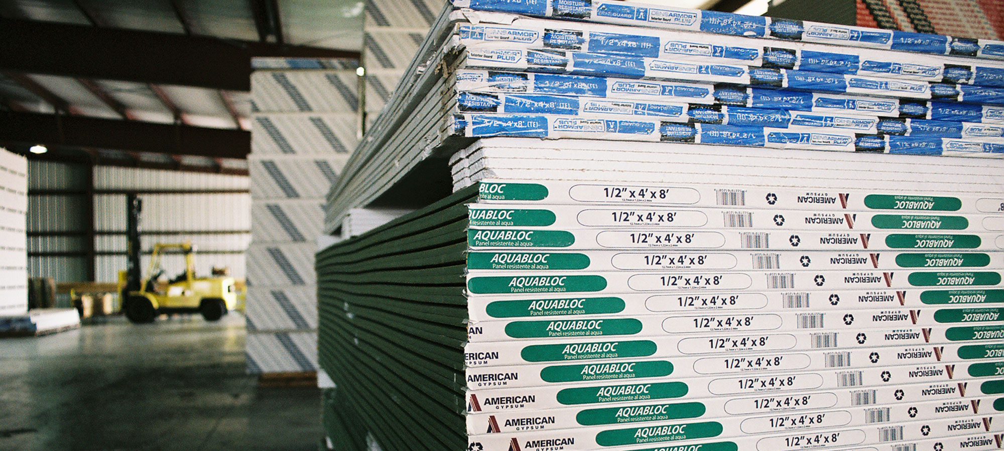Drywall Stacks in Warehouse Drywall Stacks in Warehouse