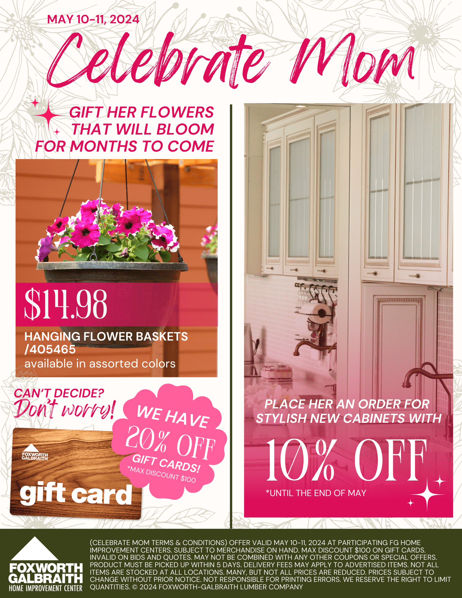 Celebrate Mom with $14.98 Hanging Baskets! May 10 & 11